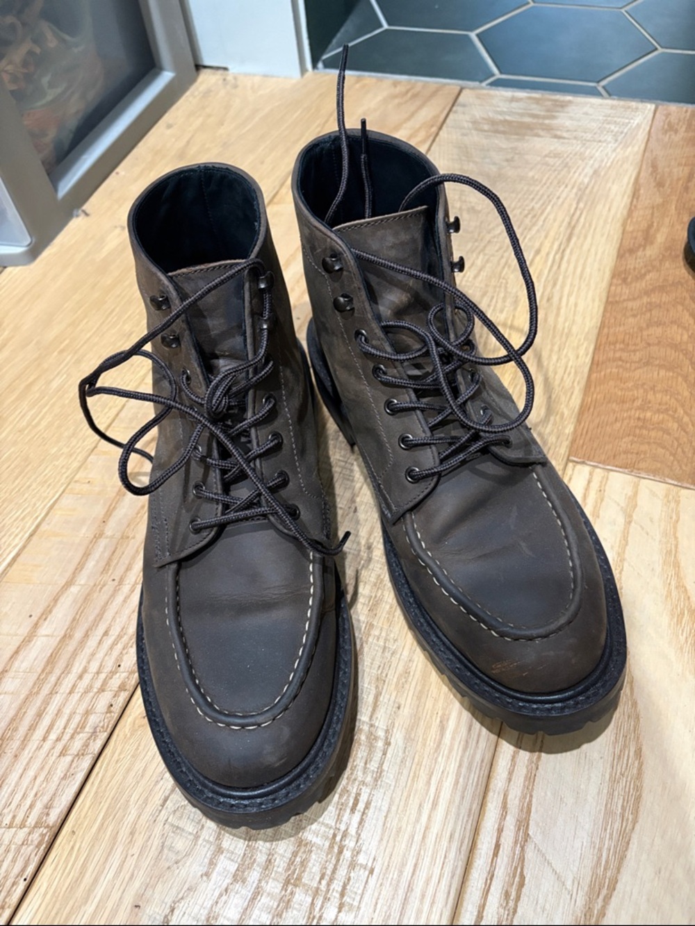 Thursday Boot Company Dark Brown Moc Toe Lace-Up Boots